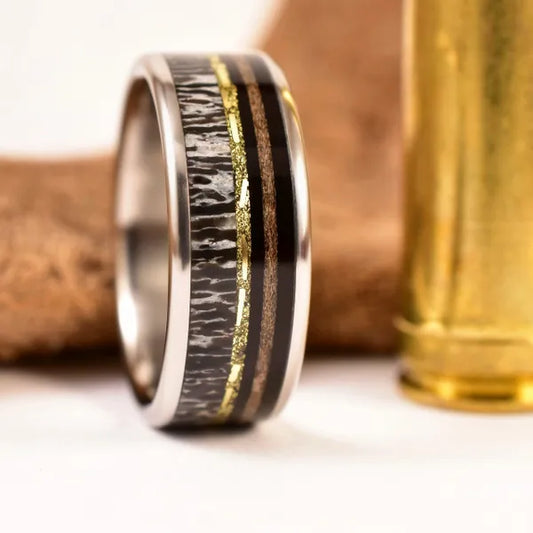 September - Men's Antler Wedding Rings