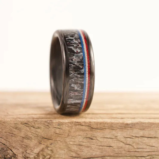 TheCarbonHunterPatriot - Men's Antler Wedding Rings