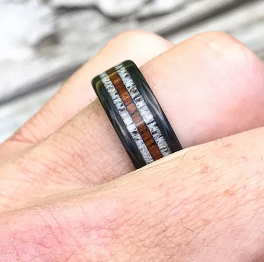 TheCarbonMontana - Men's Antler Wedding Rings