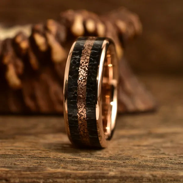 TheHighRoller_RoseGold_Edition - Men's Antler Wedding Rings