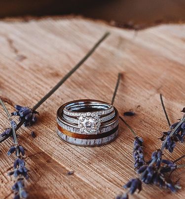 TheMontana - Flower Display - Men's Antler Wedding Rings