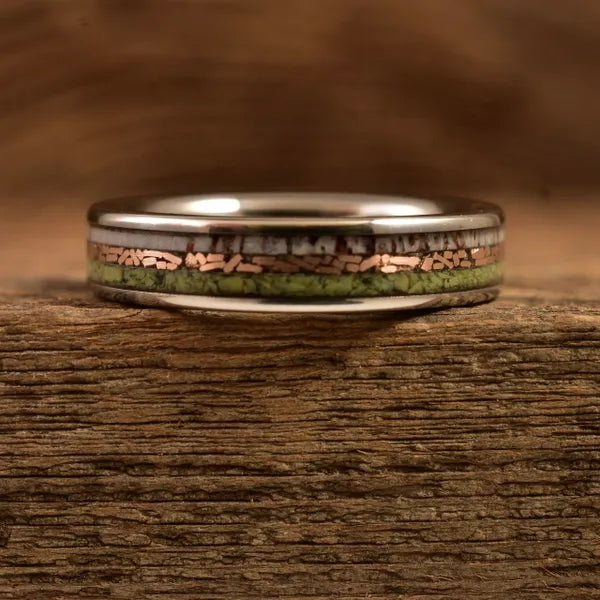 TheOregonGirlRoseGoldEdition - Women's Antler Wedding Rings