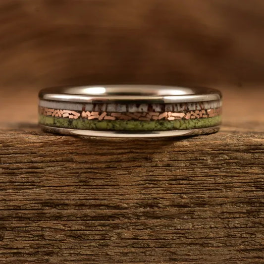 TheOregonGirlRoseGoldEdition - Women's Antler Wedding Rings
