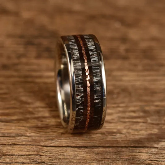 ThePro-StaffDarkAntlerCopperEdition - Men's Antler Wedding Rings