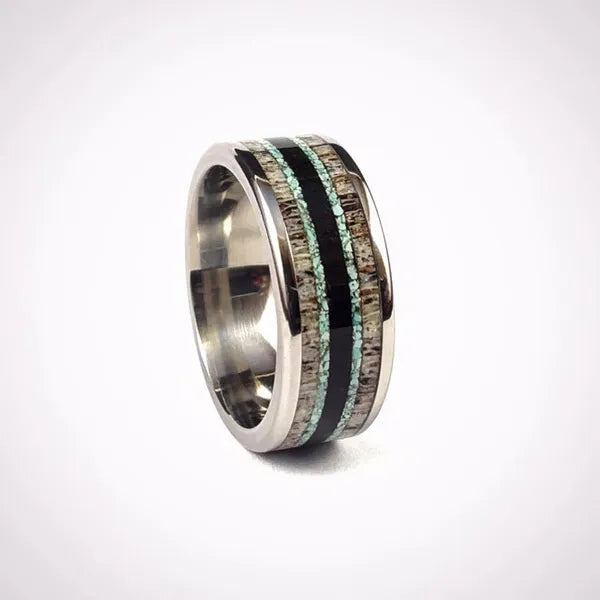 TheRidgeLine - White Display - Men's Antler Wedding Rings