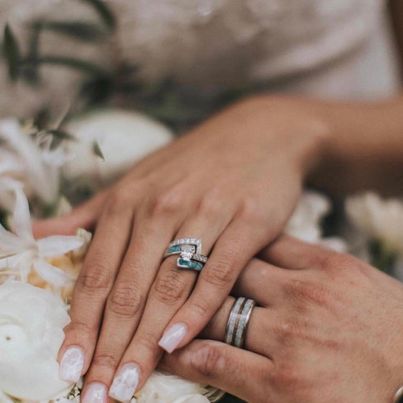 TheTexan - Hand Display - Men's Antler Wedding Rings