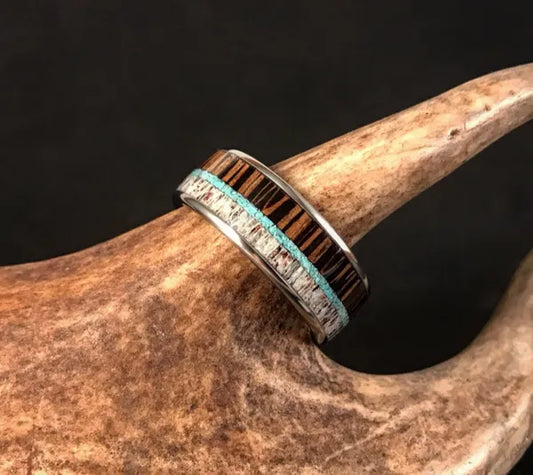 TheTurquoiseBeachBum - Men's Antler Wedding Rings
