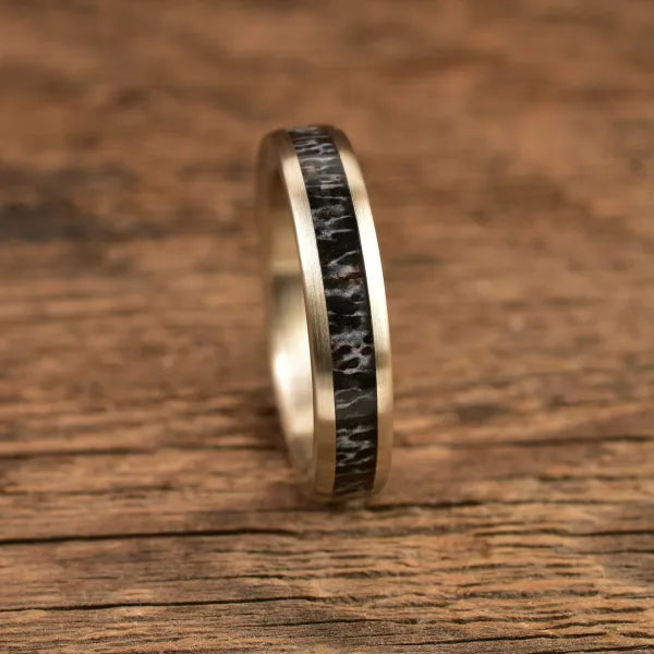 TheYukonWhiteGold_BrushFinish - Men's/Women's Antler Wedding Rings