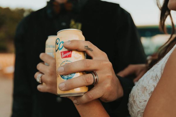 TheShedHunter - Hand Display - Men's Antler Wedding Rings