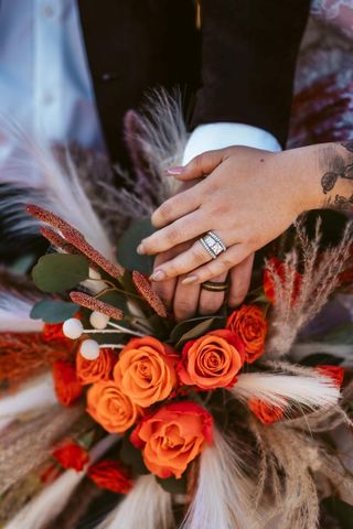 WhiskeyBent_GoldEdition - Hand Display - Men's Wedding Rings
