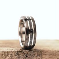 TheClassyOutdoorsman - White Display - Men's Antler Wedding Rings