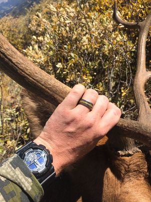 TheSavageOutdoorsmanXLEdition -Elk Antler Display - Men's Antler Wedding Rings