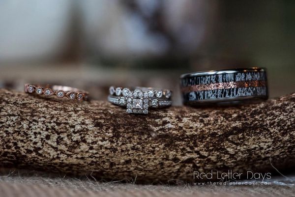 TheArizona - Wood Display - Men's Antler Wedding Rings