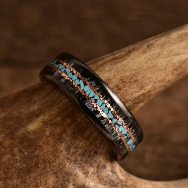 TheArizona2CarbonFiberEdition - Men's Antler Wedding Rings