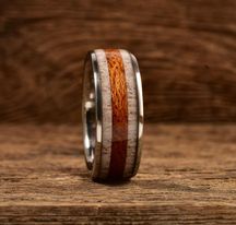 TheMontana - Side View - Men's Antler Wedding Rings