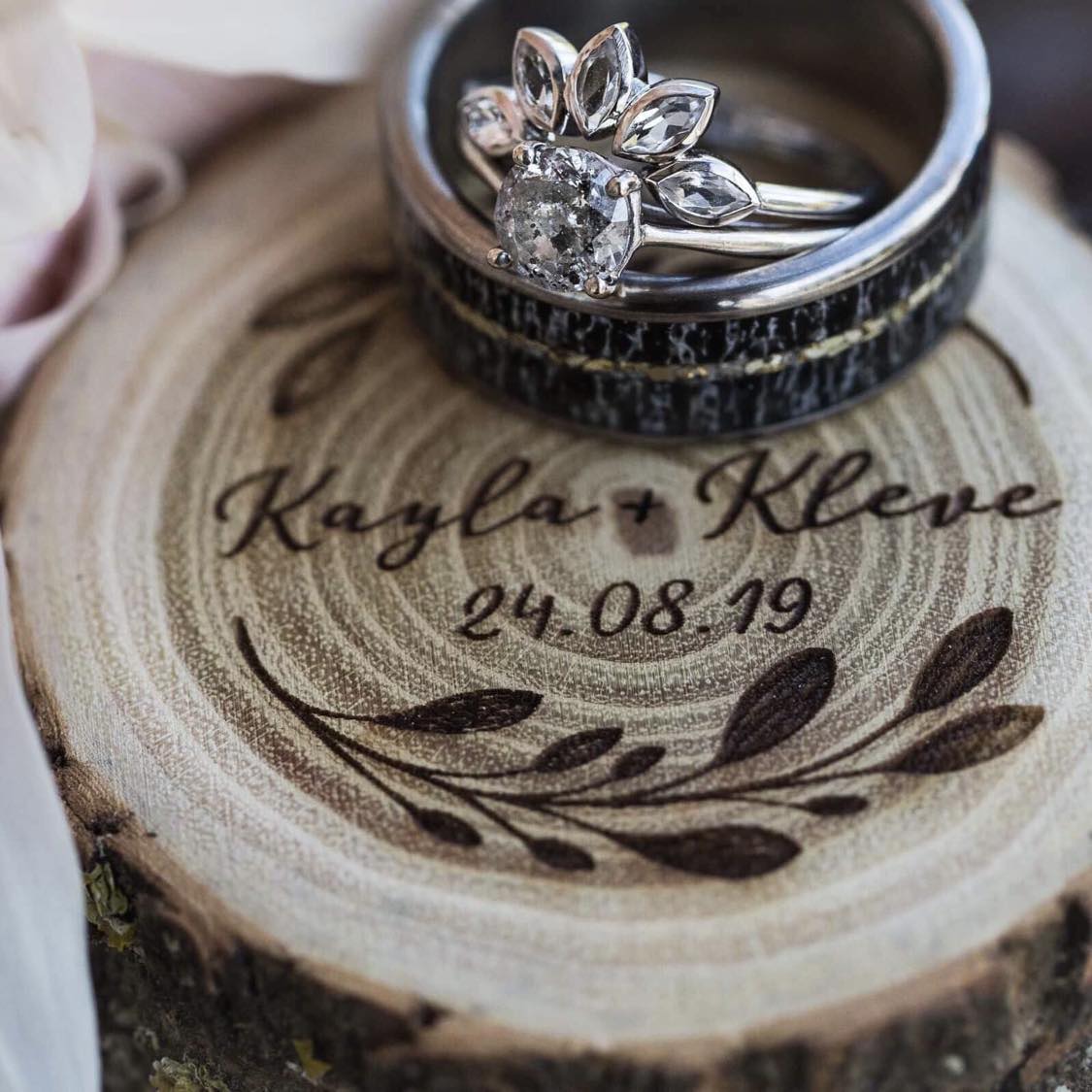 TheSavageOutdoorsman - Wood Box View - Men's Antler Wedding Rings