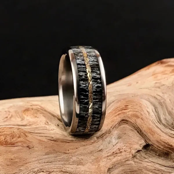 TheSavageOutdoorsman - Front View - Men's Antler Wedding Rings