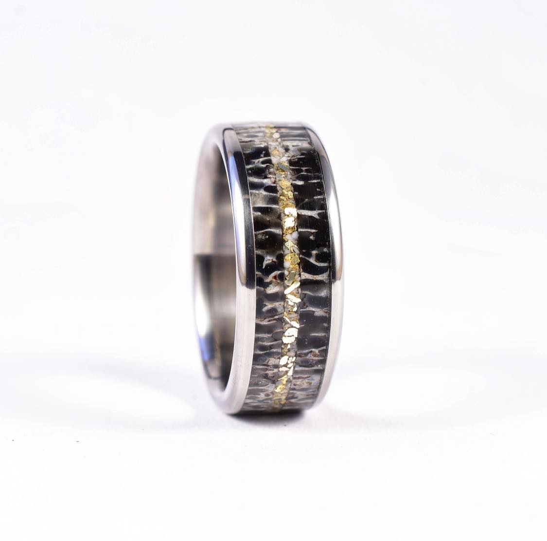 TheSavageOutdoorsman - White View - Men's Antler Wedding Rings