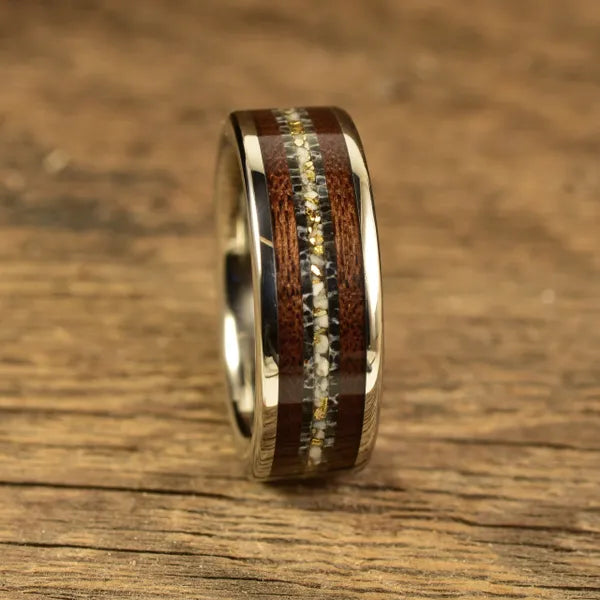 TheWalnutGoldRushIvoryEdition - Men's Antler Wedding Rings